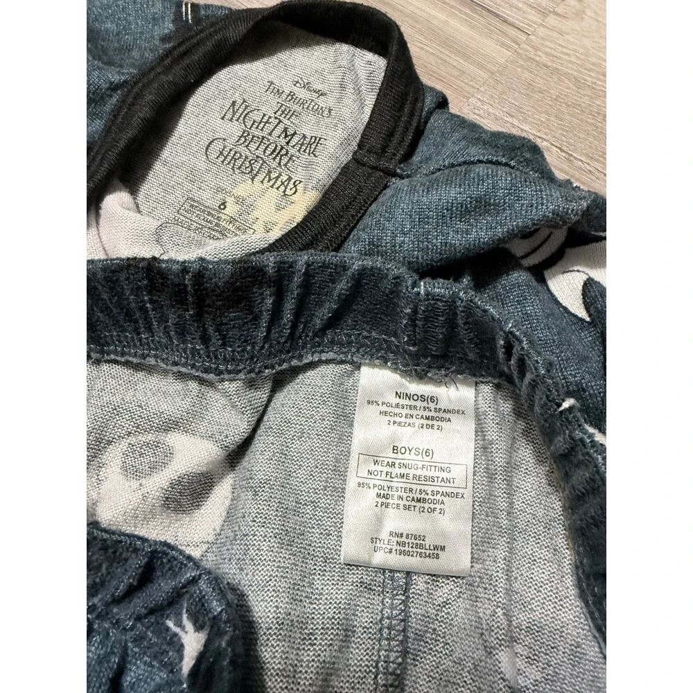 Disney Nightmare Before Christmas Jack Skellington Kids Pajama Set Gray 2 Piece